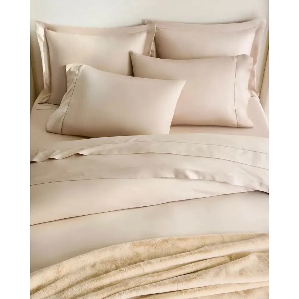 New Quince Signature Giza Cotton Sateen Duvet Cover 3Pc Set King Cal King Sand